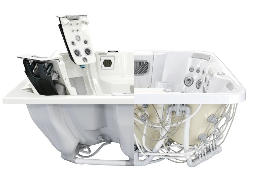 Porównanie hydrauliki Bullfrog Spas z systemem JetPak i konwencjonalnej wanny SPA
